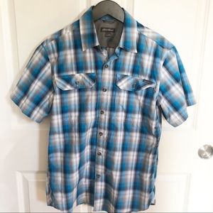 Eddie Bauer Short Sleeve Plaid Hiking Shirt size S